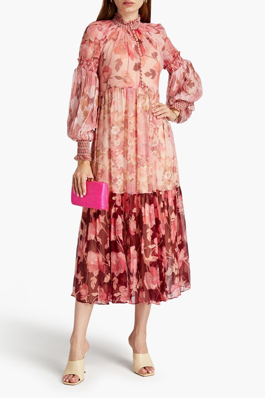 ZIMMERMANN Floral-print silk-crepon midi dress