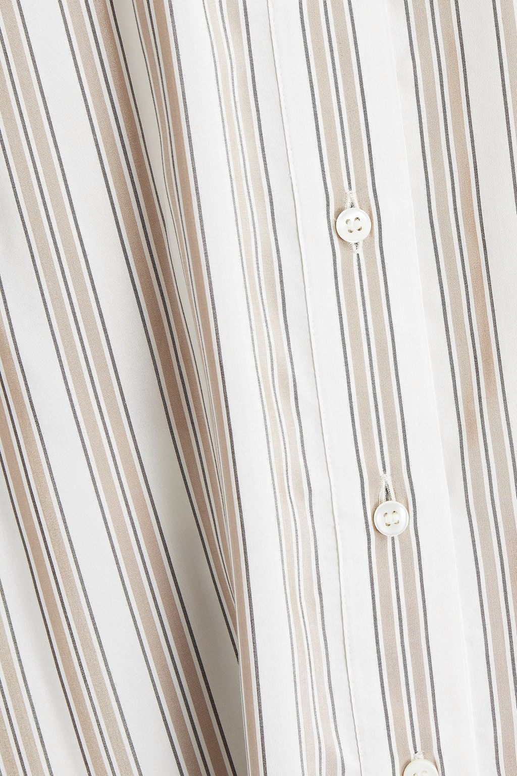 BRUNELLO CUCINELLI Oversized embellished striped silk shirt