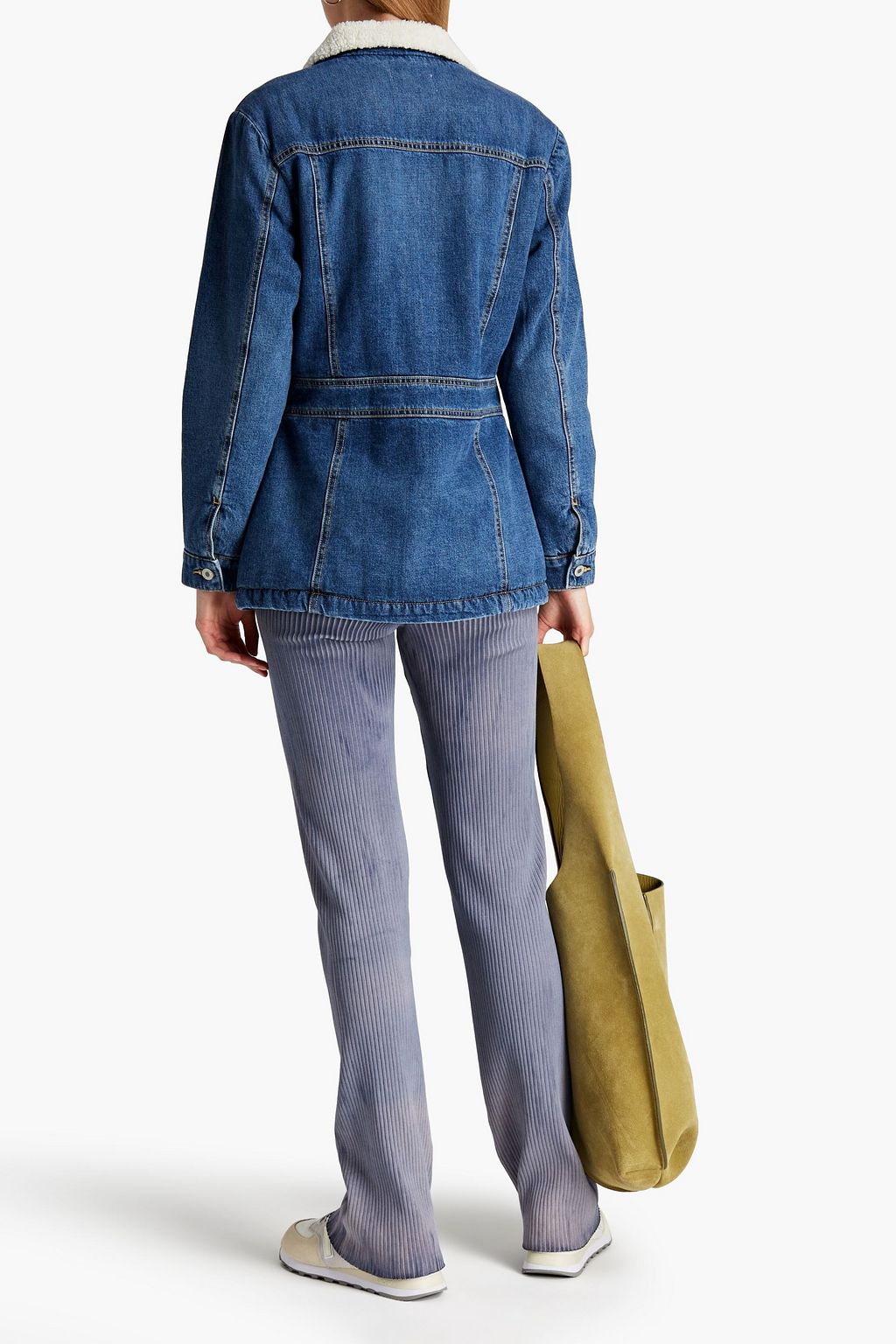 NILI LOTAN Scarlett faux shearling-lined denim jacket