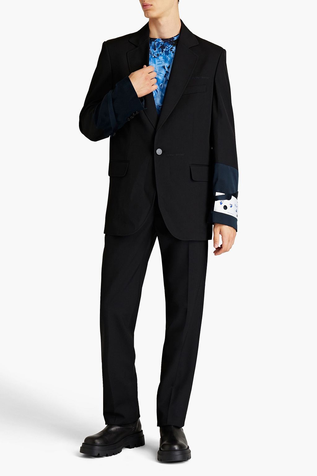 OFF-WHITE™ Blazer aus Twill aus einer Wollmischung mit Logoapplikation