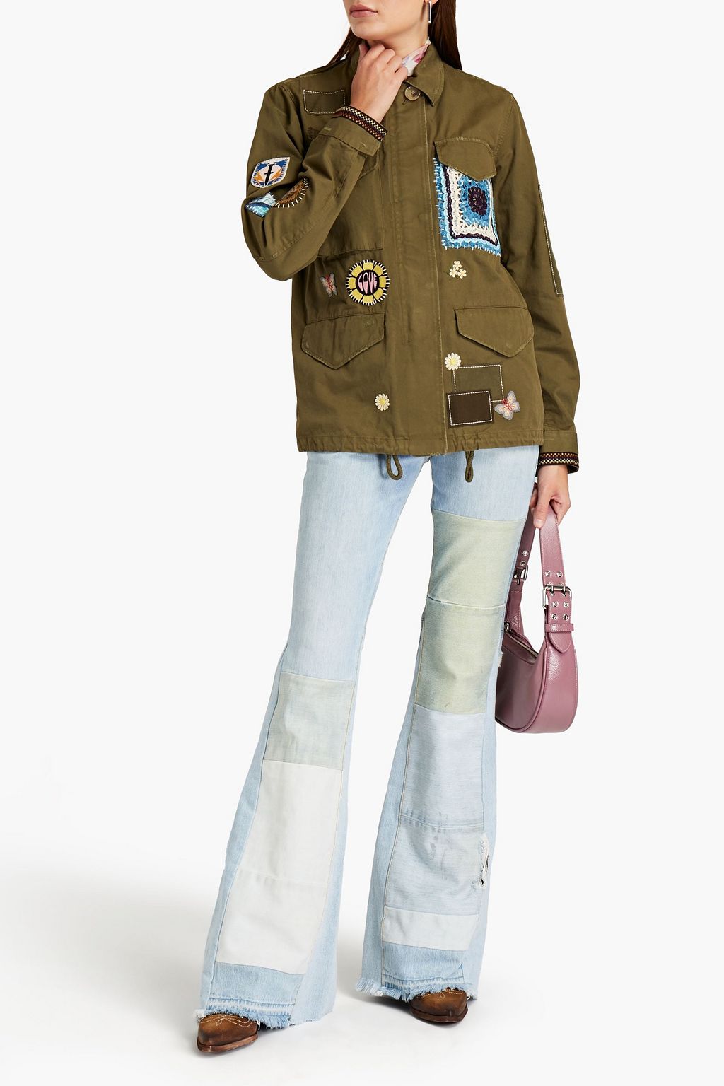 AMIRI Embellished distressed cotton jacket