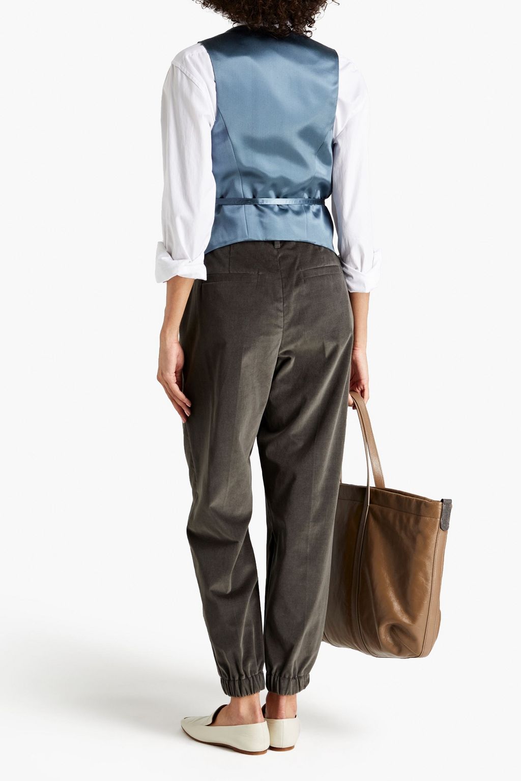 BRUNELLO CUCINELLI サテン ベスト ビーズ付き