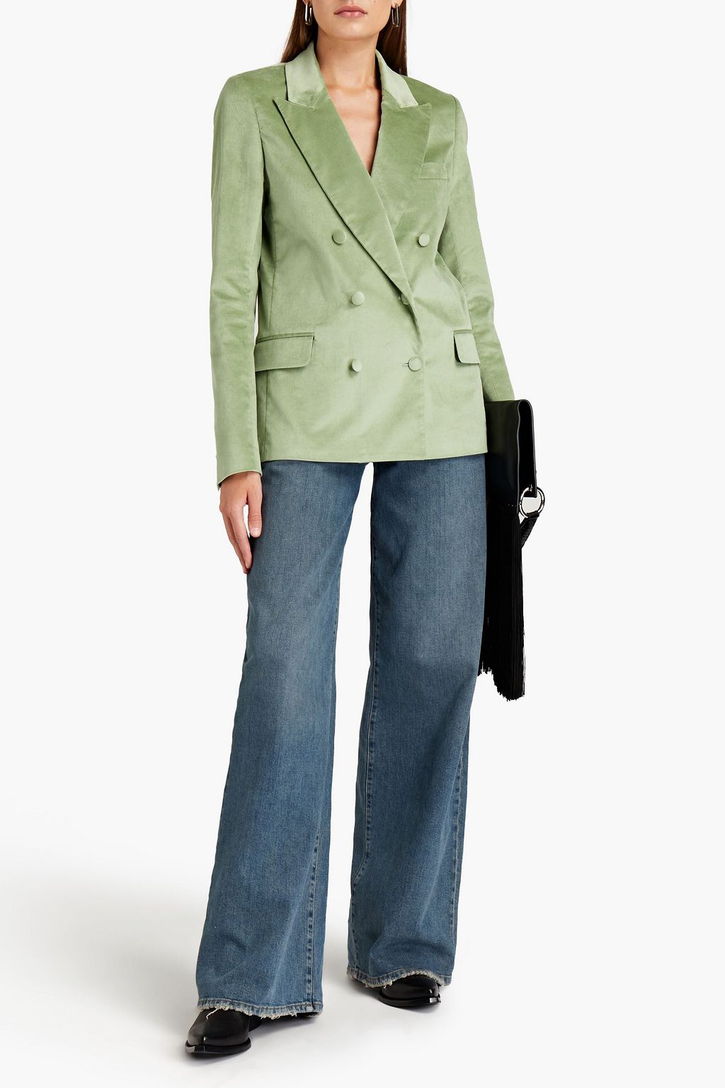 AMIRI Double-breasted cotton-blend velvet blazer