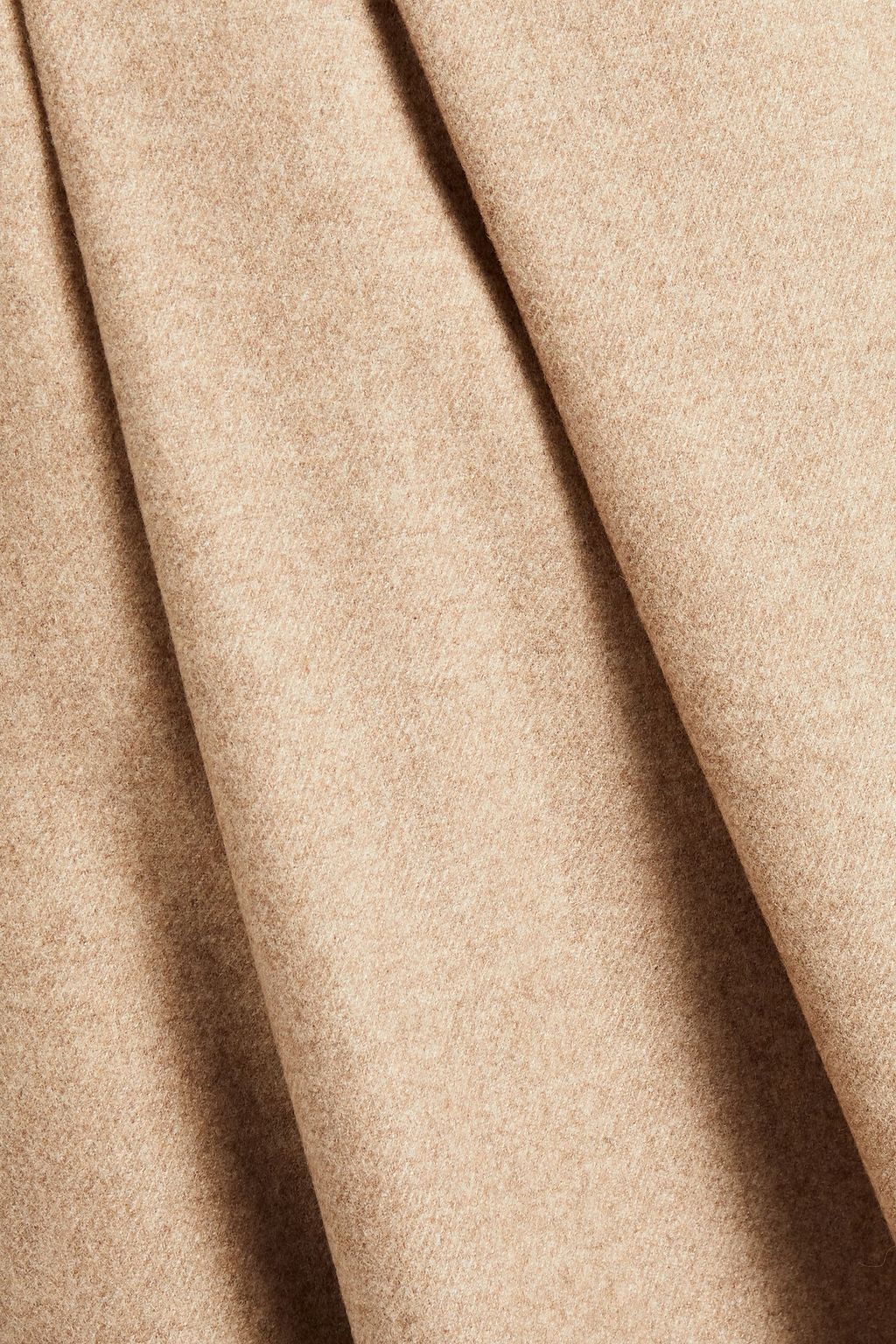 BRUNELLO CUCINELLI Pleated fringed wool-blend twill skirt