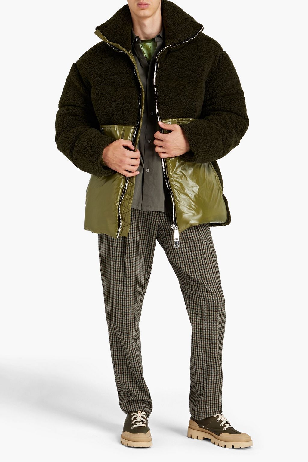 KHRISJOY Oversized shell-paneled faux shearling coat