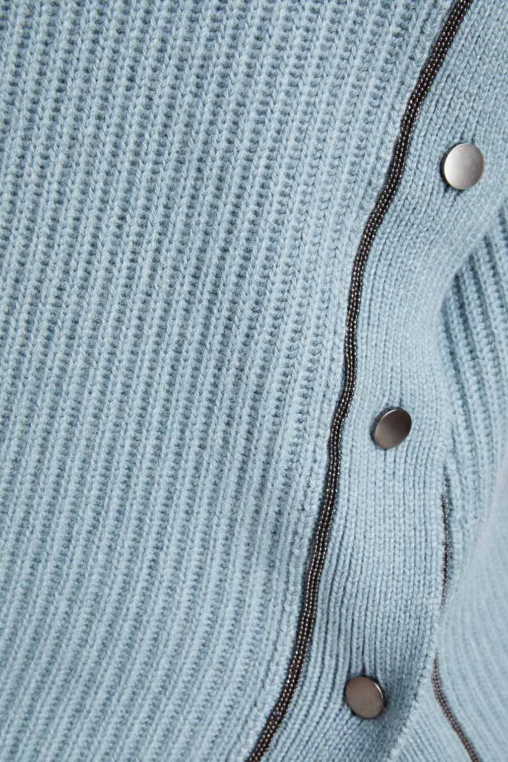 BRUNELLO CUCINELLI Pullover aus geripptem Kaschmir mit Zierperlen
