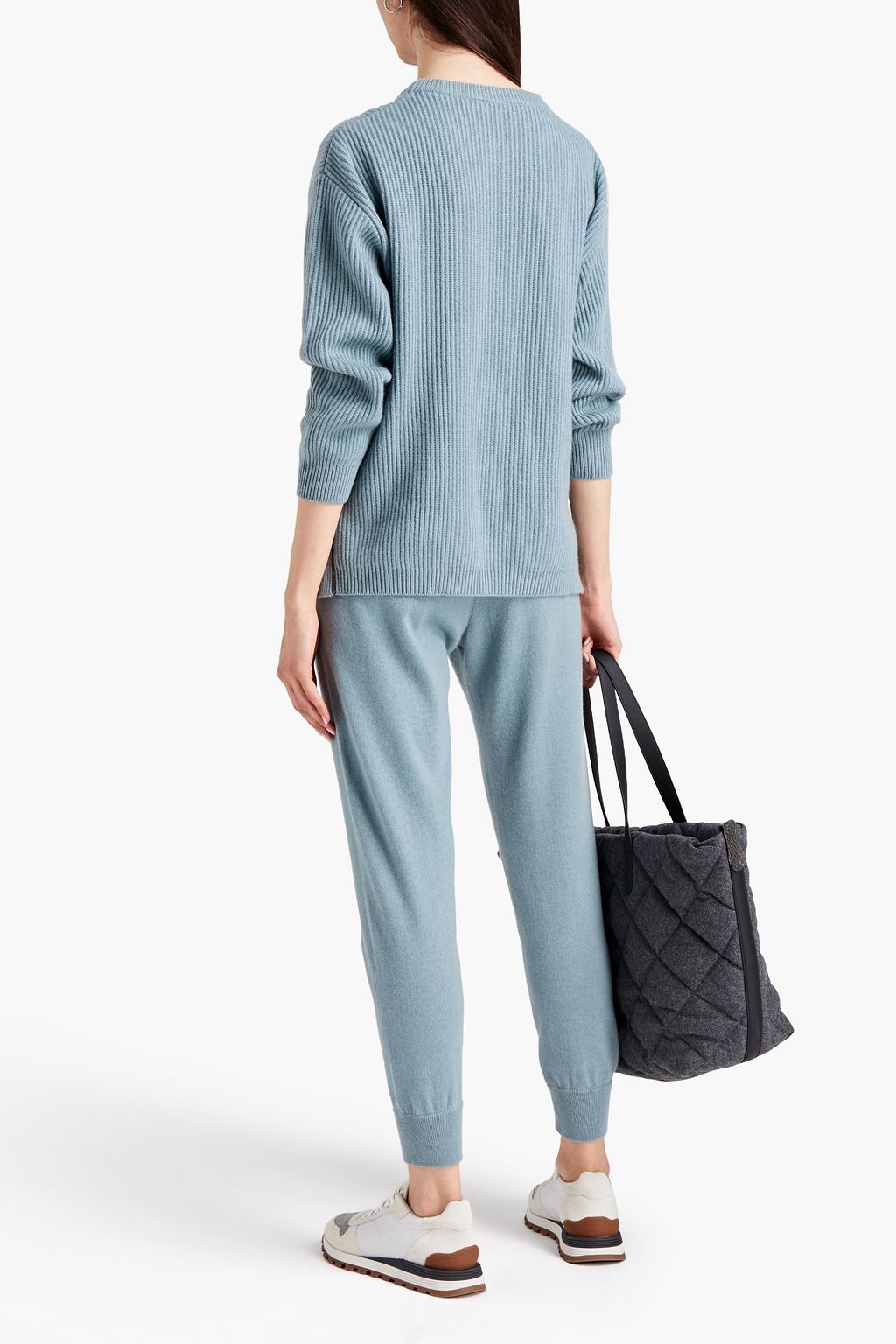 BRUNELLO CUCINELLI Pullover aus geripptem Kaschmir mit Zierperlen