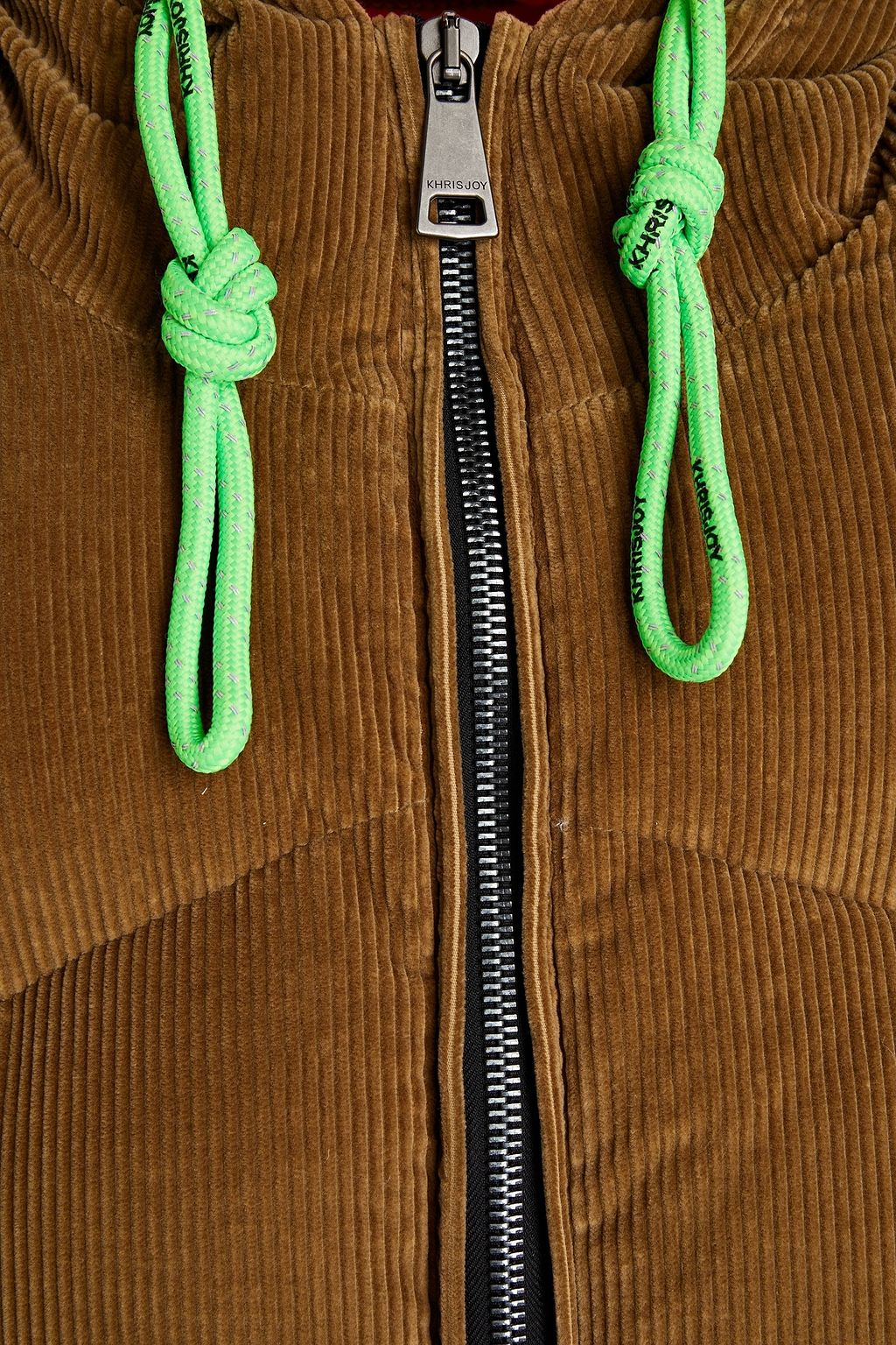 Corduroy Hooded Zip-Up Jacket with Pockets