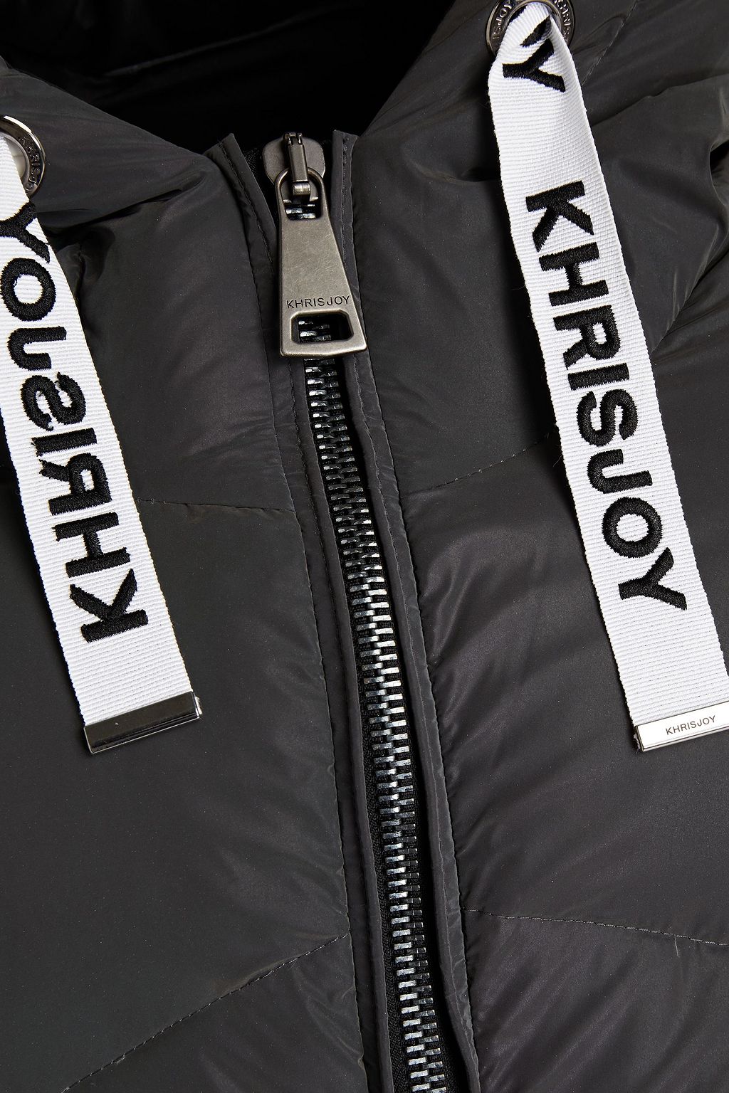 KHRISJOY Oversized quilted shell hooded down jacket