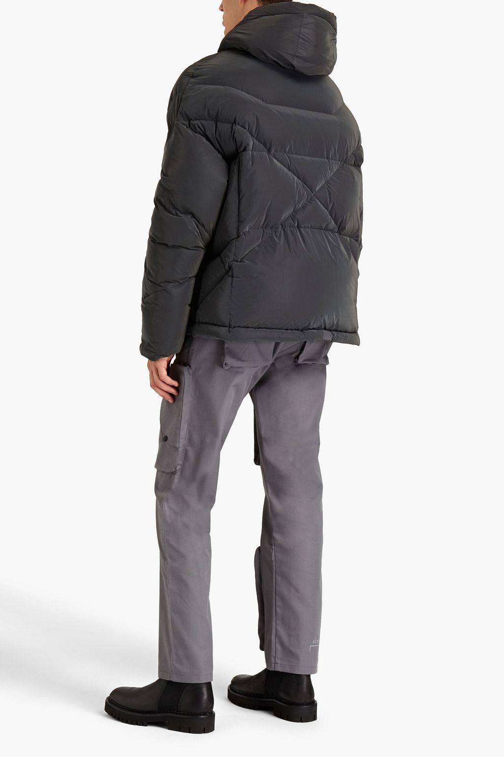 KHRISJOY Oversized quilted shell hooded down jacket