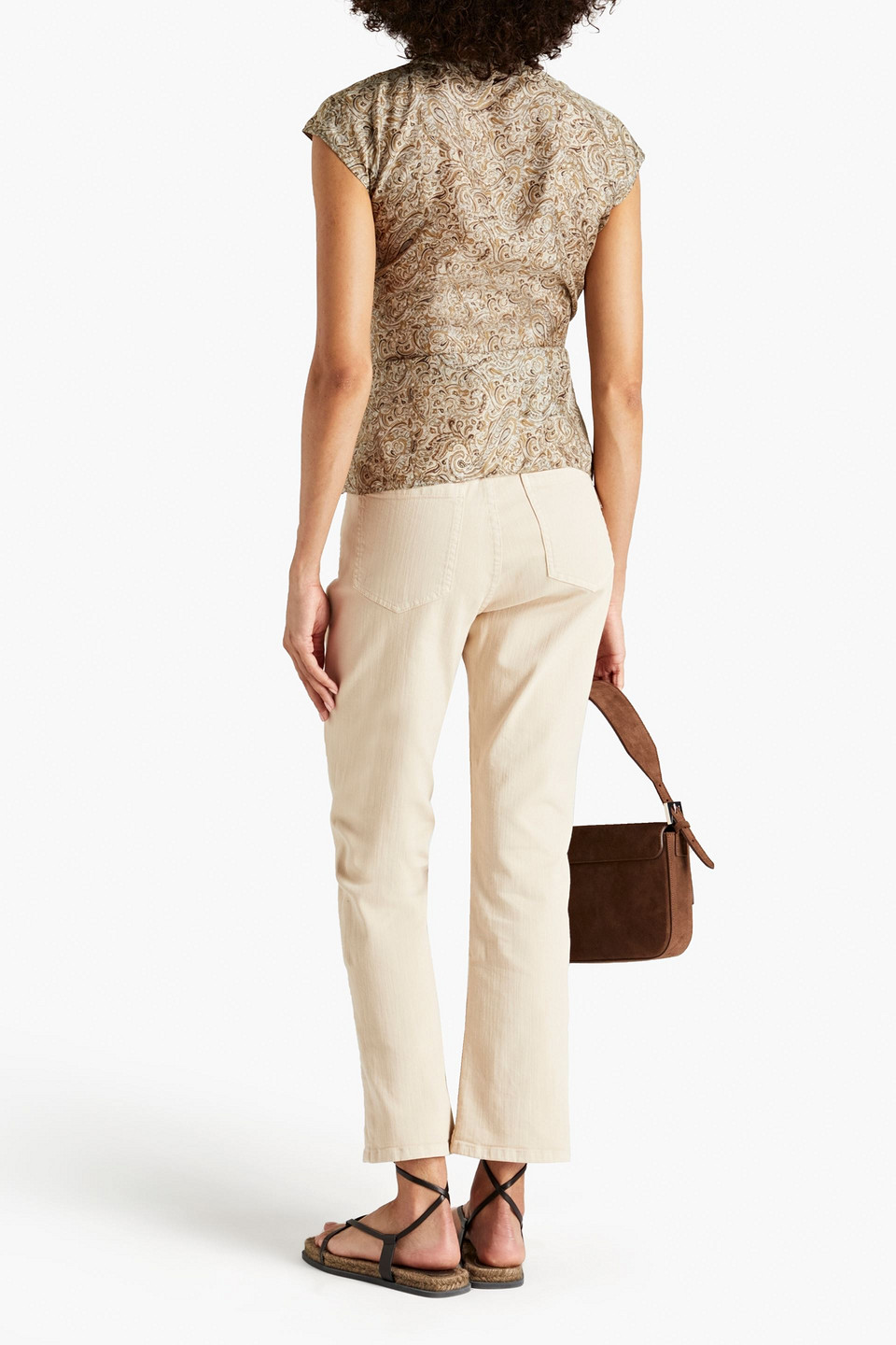  Brunello Cucinelli - Wickeloberteil Aus Seide Mit Paisley-print - Neutral - M 