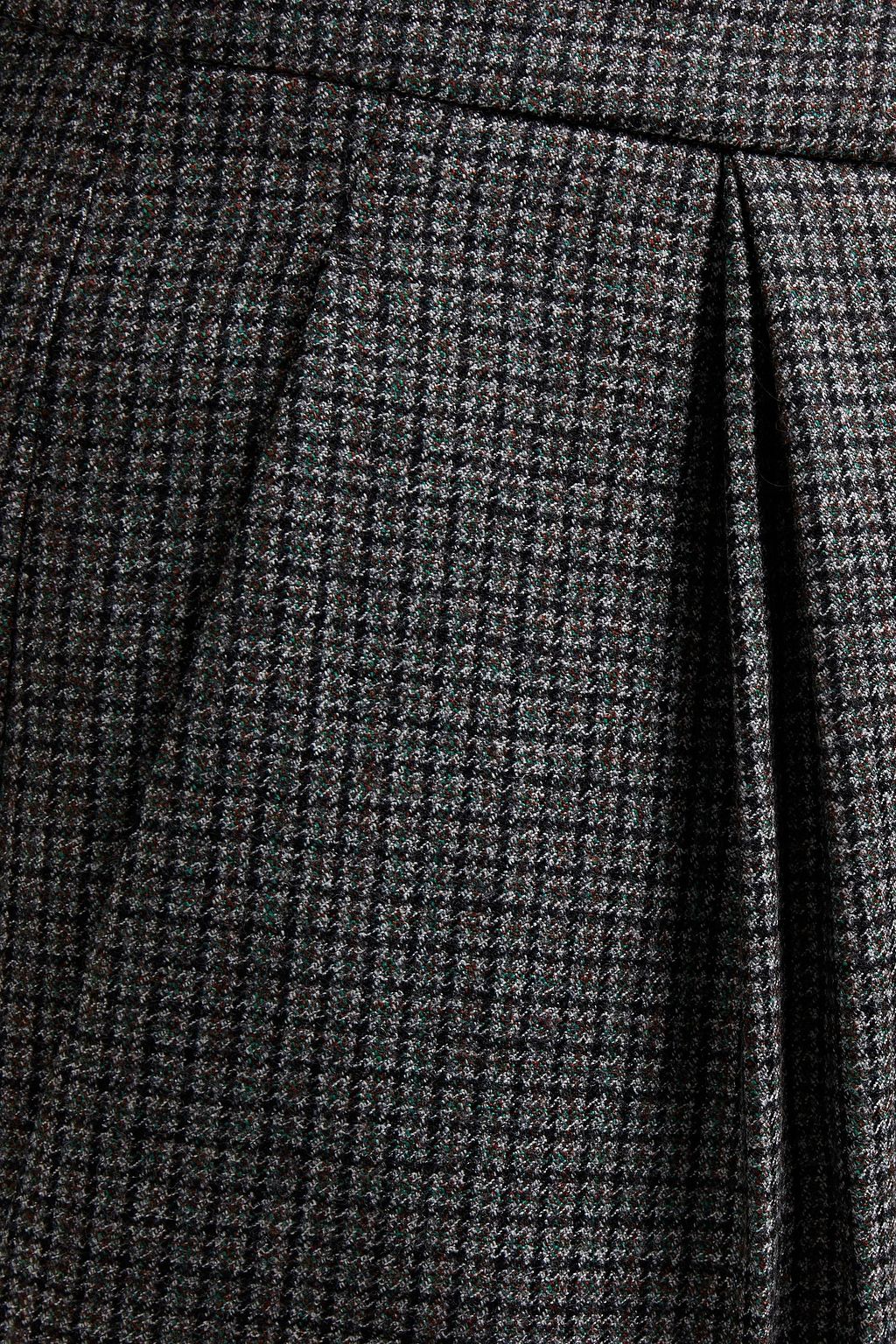 BRUNELLO CUCINELLI Plissierte Karottenhose aus karierter Wolle mit Zierperlen