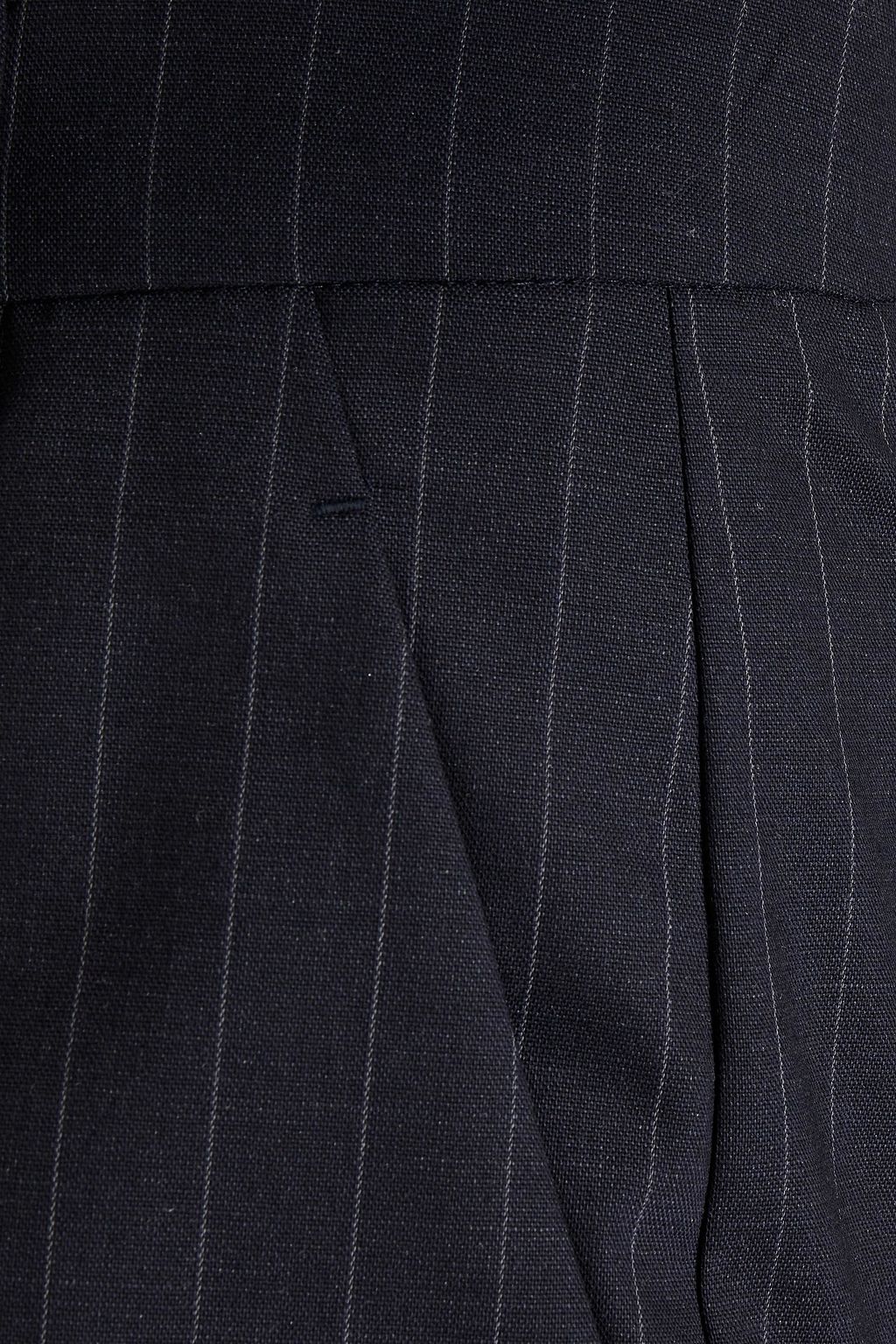 BRUNELLO CUCINELLI Cropped embellished pinstriped wool-blend straight-leg pants