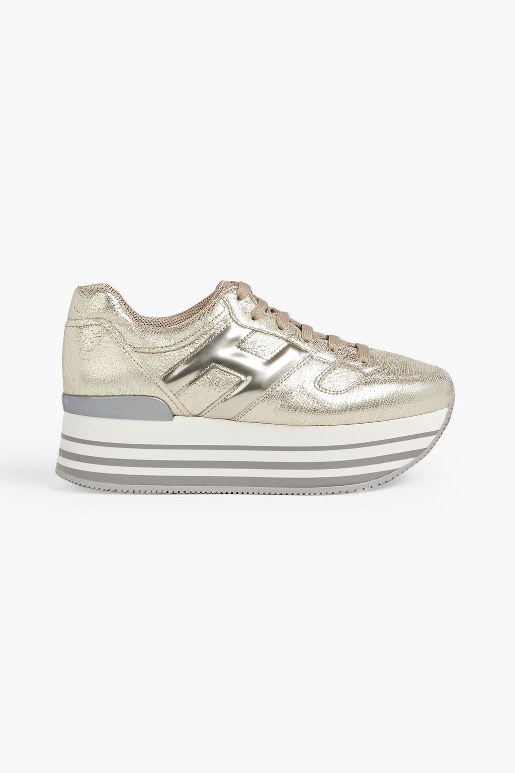 Heel boos Gymnast Imperial HOGAN Metallic suede platform sneakers | Sale up to 70% off | THE OUTNET