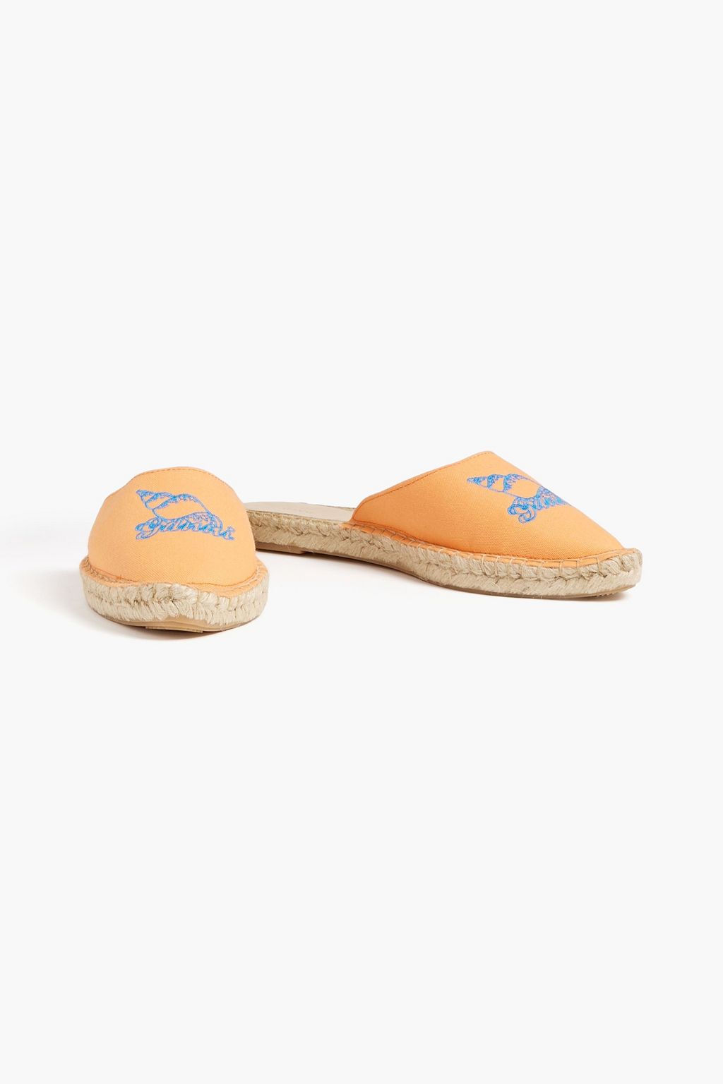 GANNI Embroidered canvas espadrille slippers THE