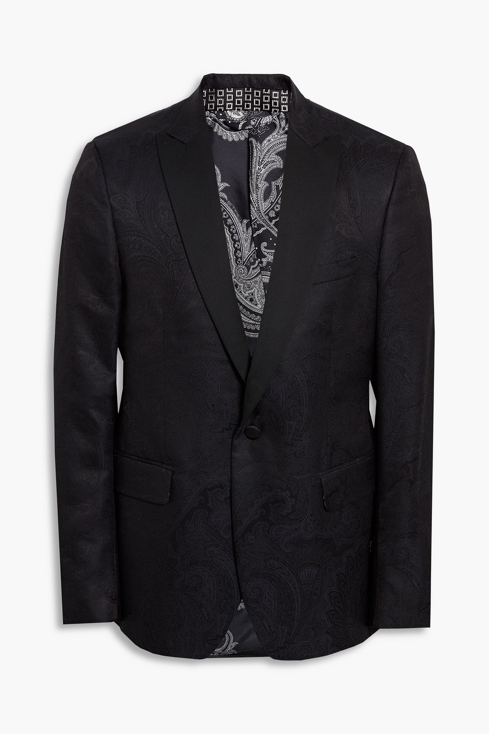 Etro Wool End Cotton Jacket Blazer In Black