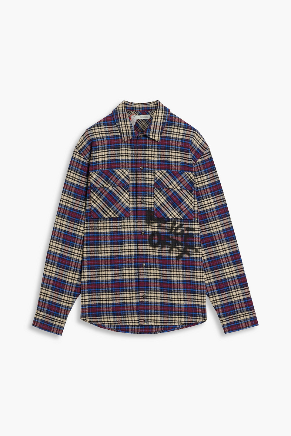 Off-white Checked Cotton-flannel Shirt In Blue