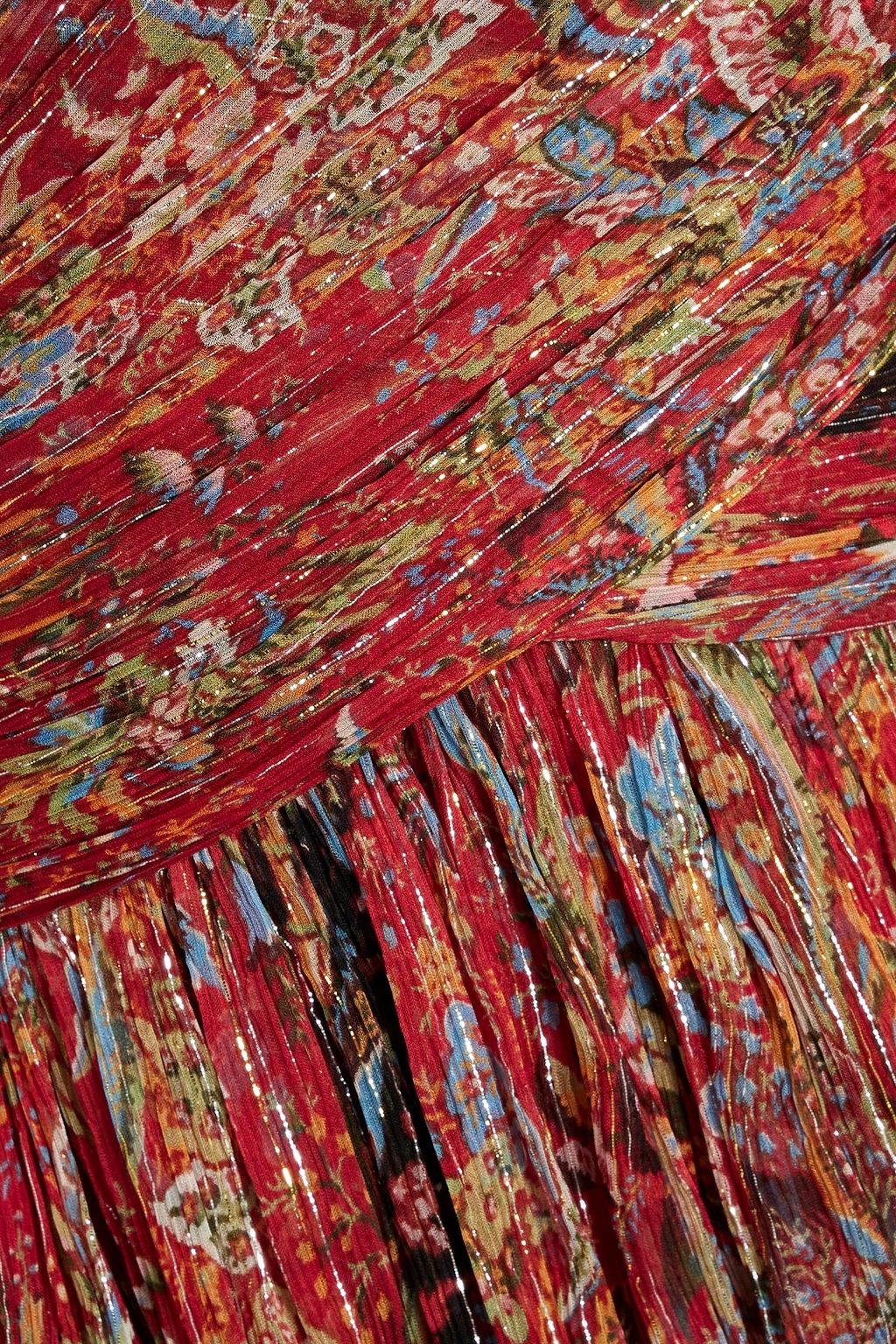 ETRO Wrap-effect gathered printed silk-crepon blouse