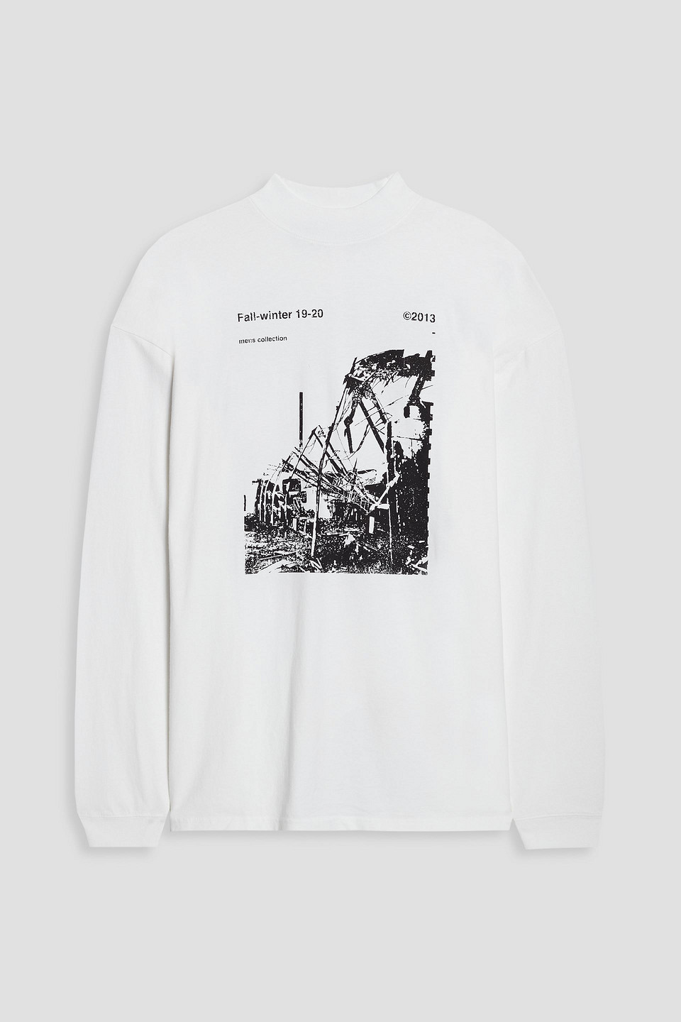 Off-white Ruined Factory Printed Cotton-jersey T-shirt In White