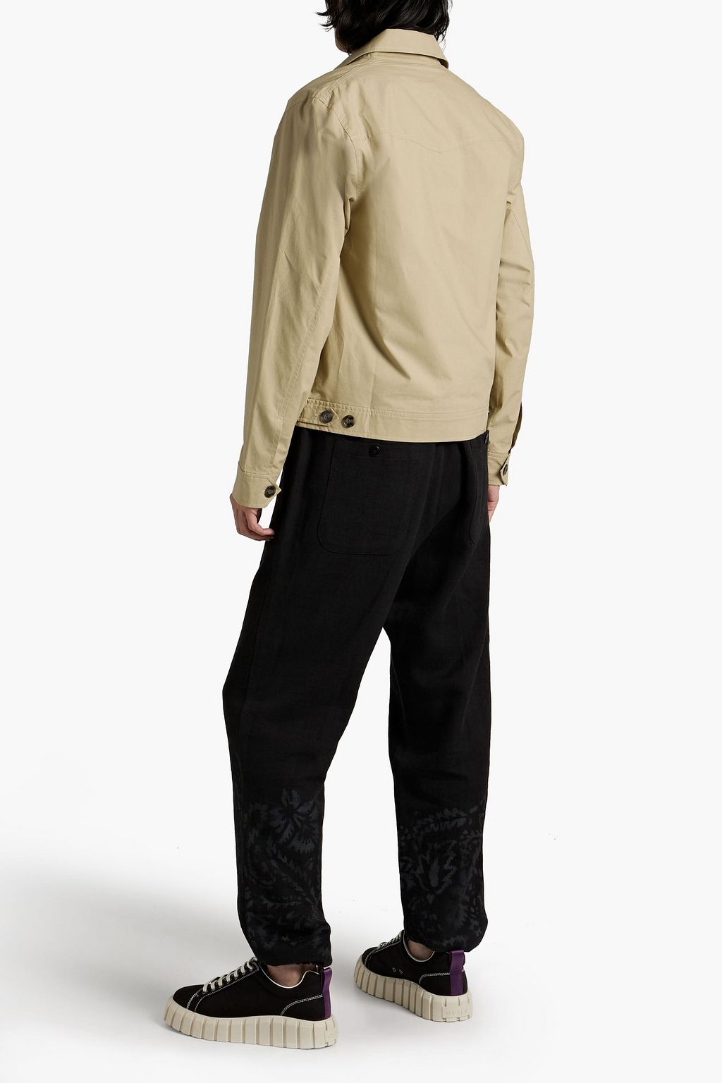 ETRO Printed linen, wool and cotton-blend sweatpants