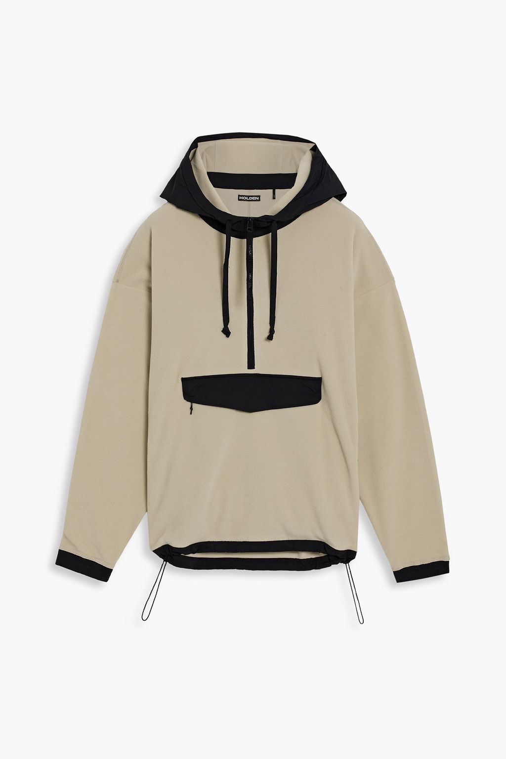 Shell-paneled fleece half-zip hoodie