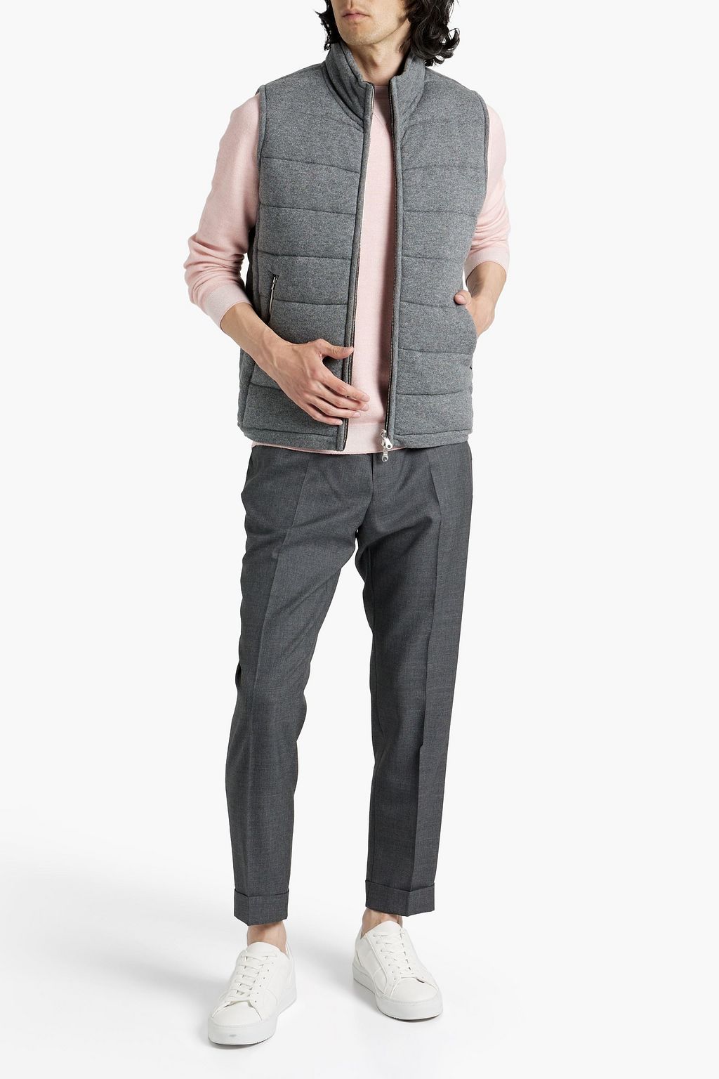N.PEAL The Mall reversible quilted cashmere vest