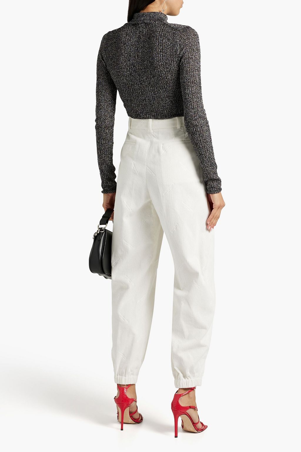 RAG & BONE Lexi metallic cotton-blend turtleneck sweater