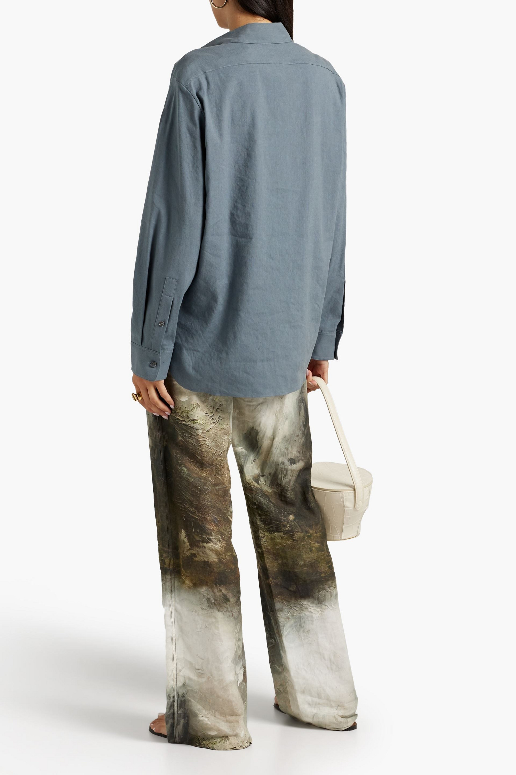 Theory Oversized linen-blend shirt thumbnail