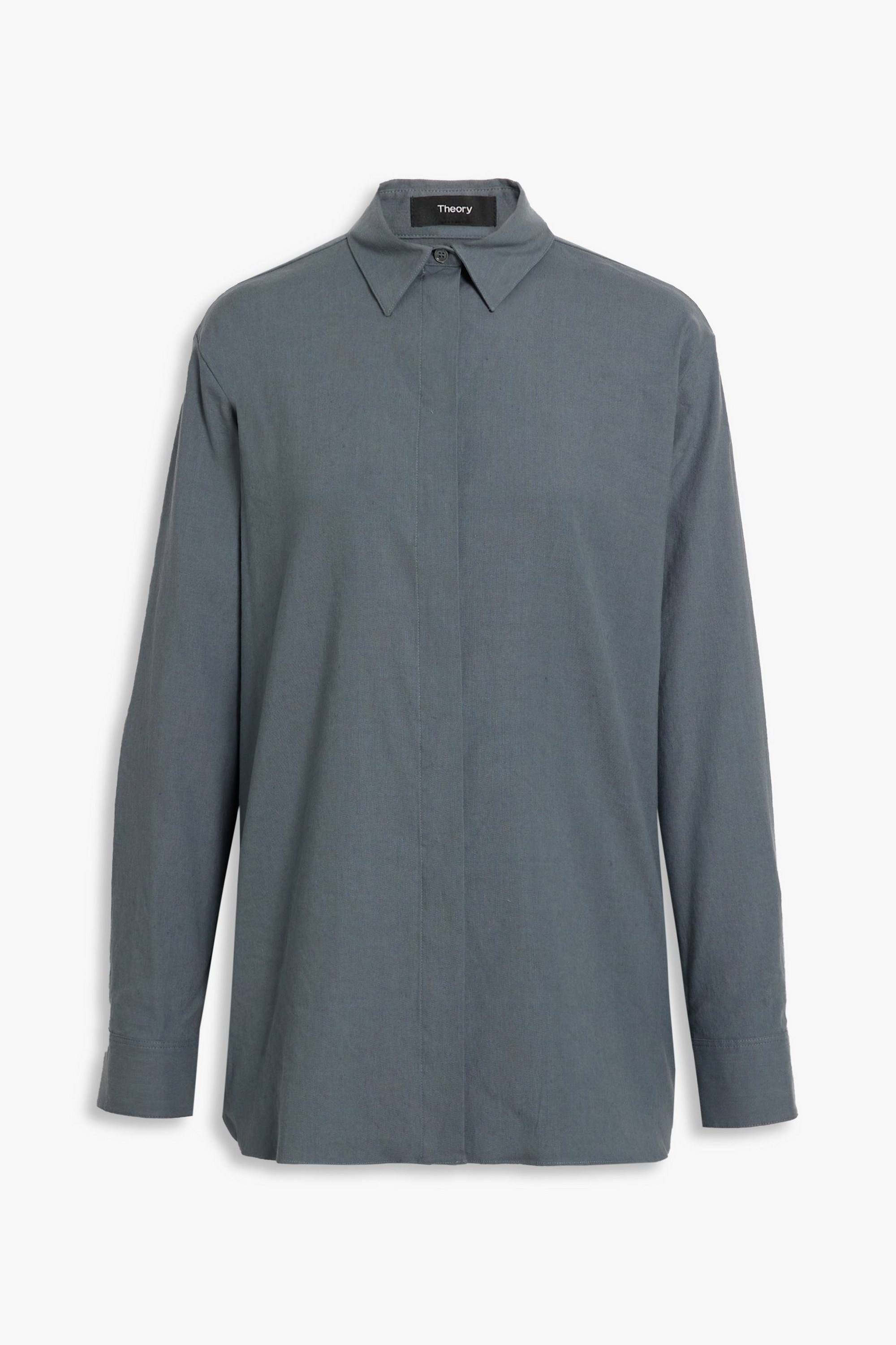 Theory Oversized linen-blend shirt thumbnail