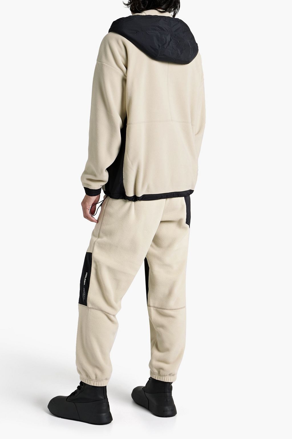 HOLDEN Belted shell-paneled fleece sweatpants