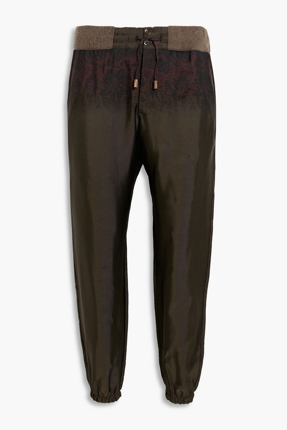 Tapered printed twill pants