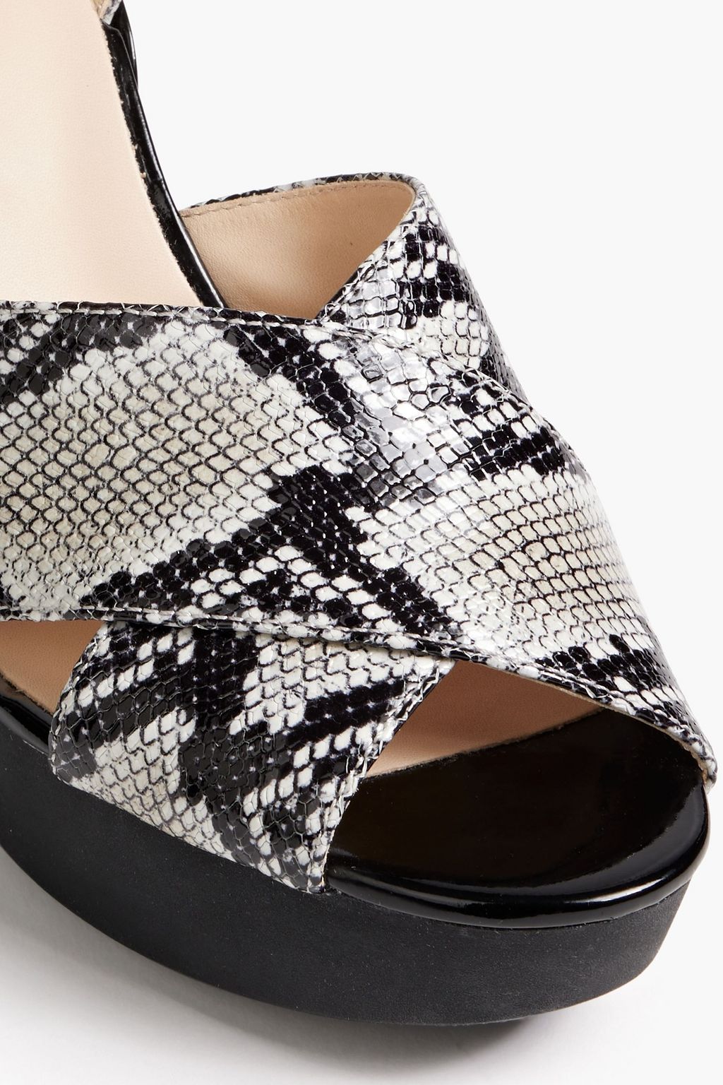 HOGAN Snake-effect leather platform sandals