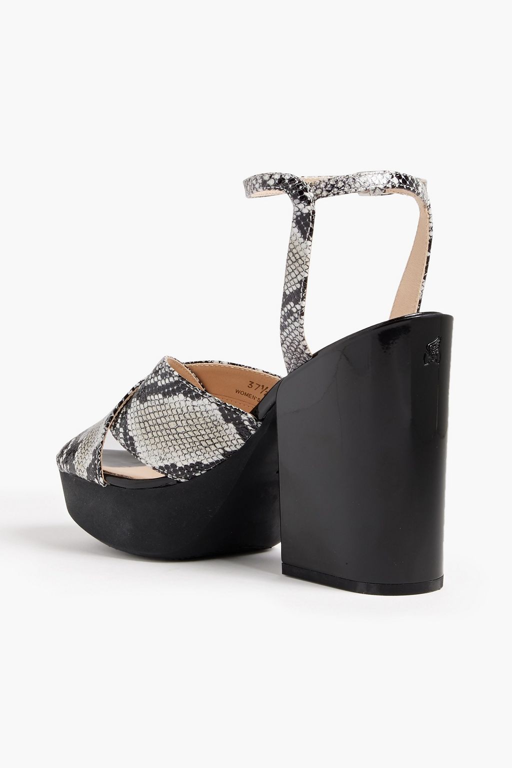 HOGAN Snake-effect leather platform sandals