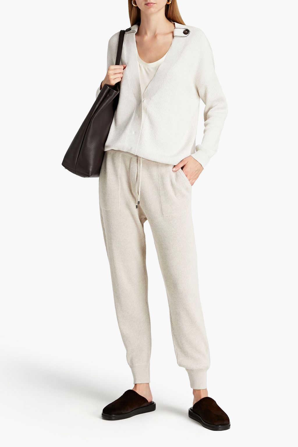 BRUNELLO CUCINELLI Ribbed cotton tapered pants
