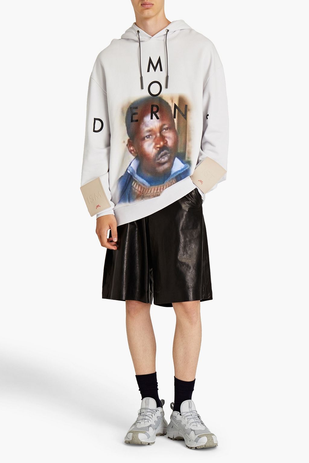A-COLD-WALL* Oversized appliquéd printed French cotton-terry hoodie