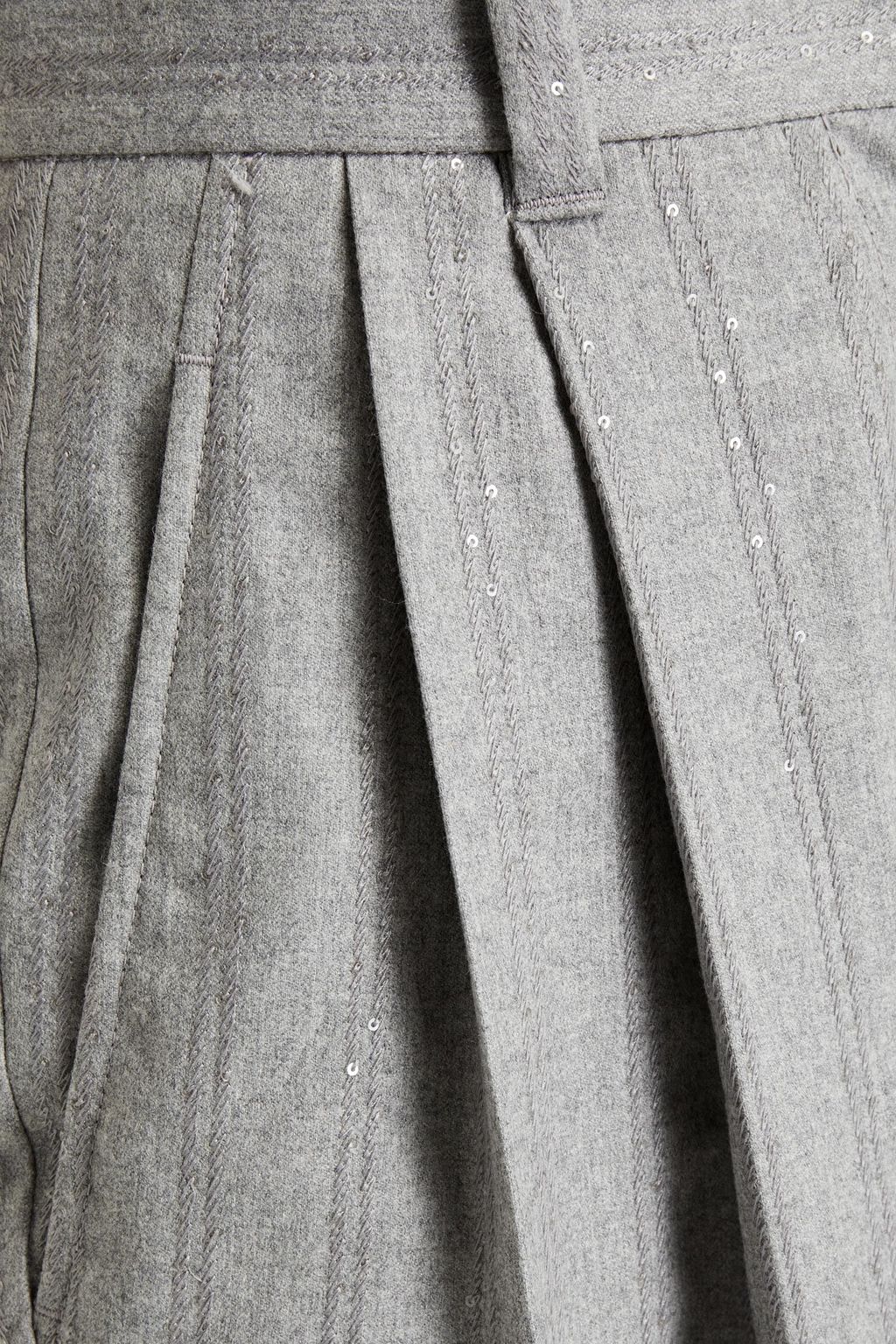 BRUNELLO CUCINELLI Sequin-embellished embroidered wool tapered pants