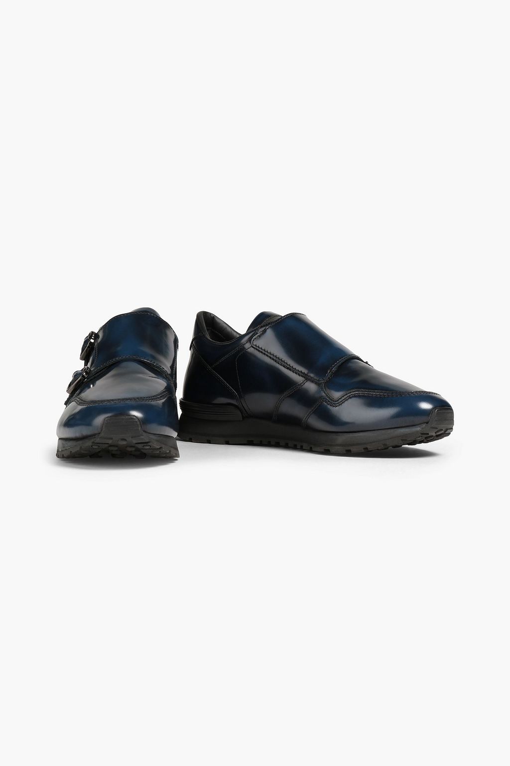 TOD'S Polished leather monk-strap shoes