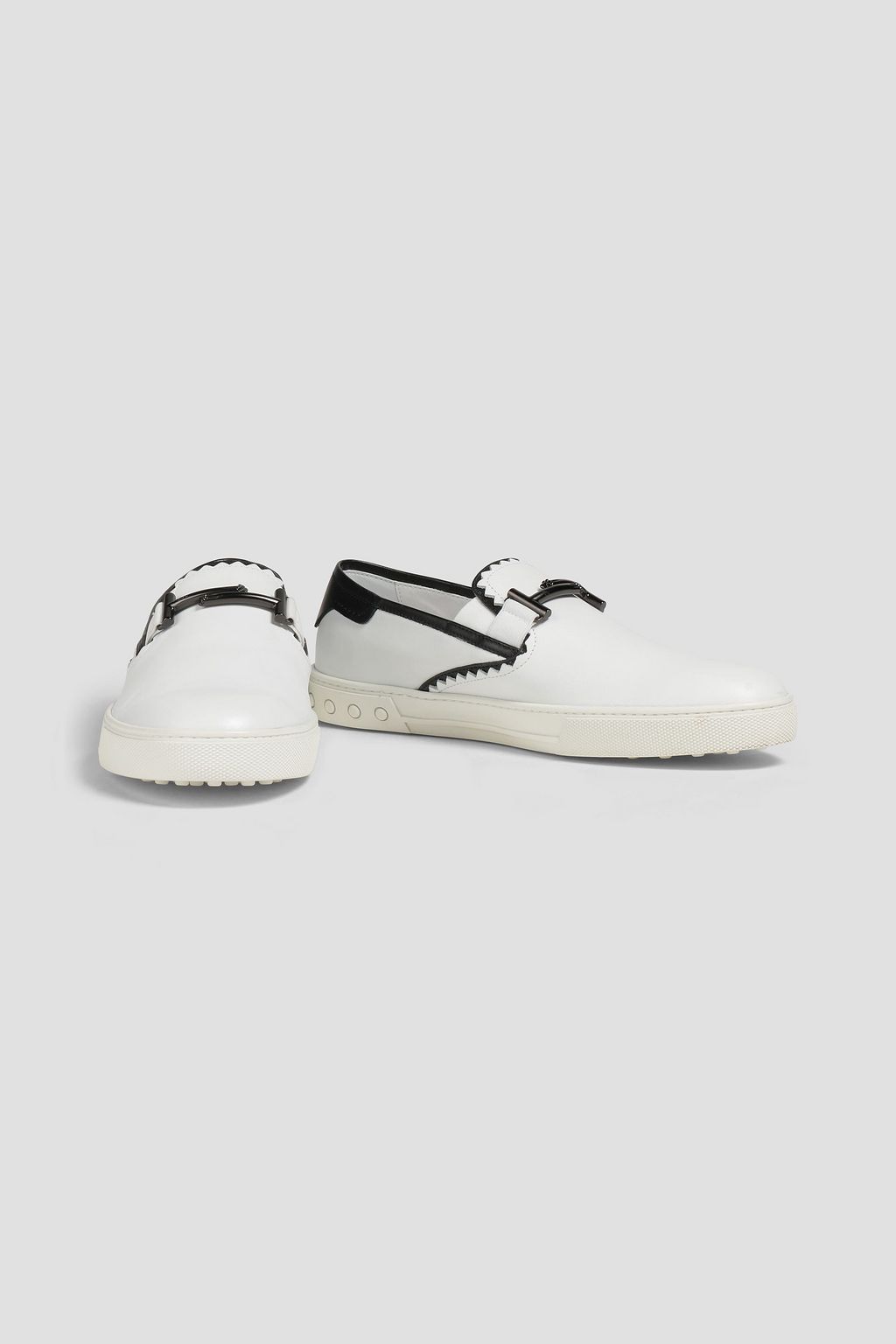 TOD'S Embellished two-tone leather sneakers