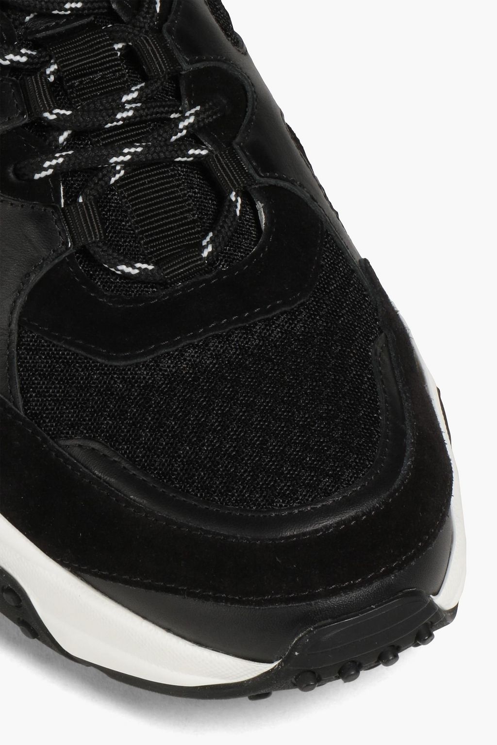 TOD'S Two-tone leather and mesh sneakers