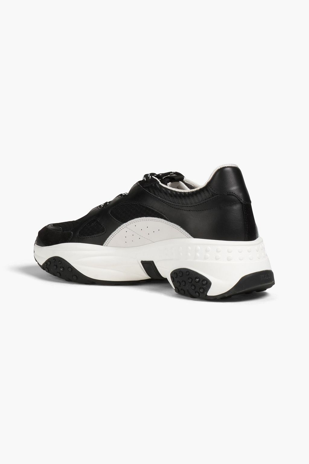 TOD'S Two-tone leather and mesh sneakers