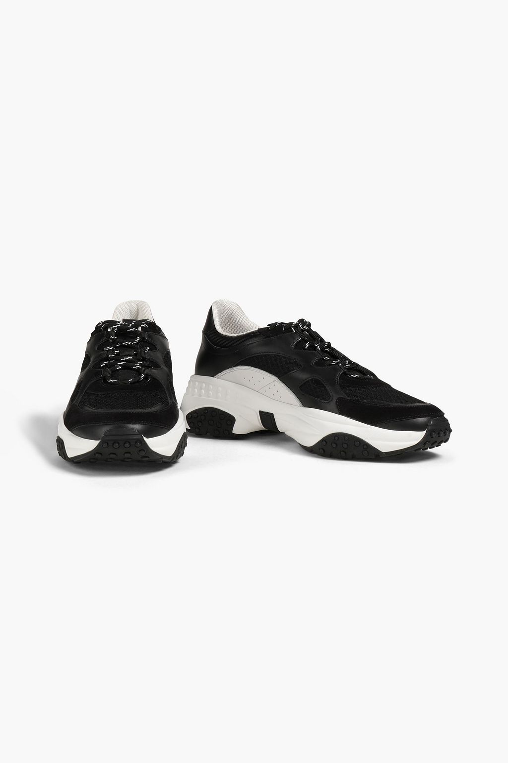 TOD'S Two-tone leather and mesh sneakers