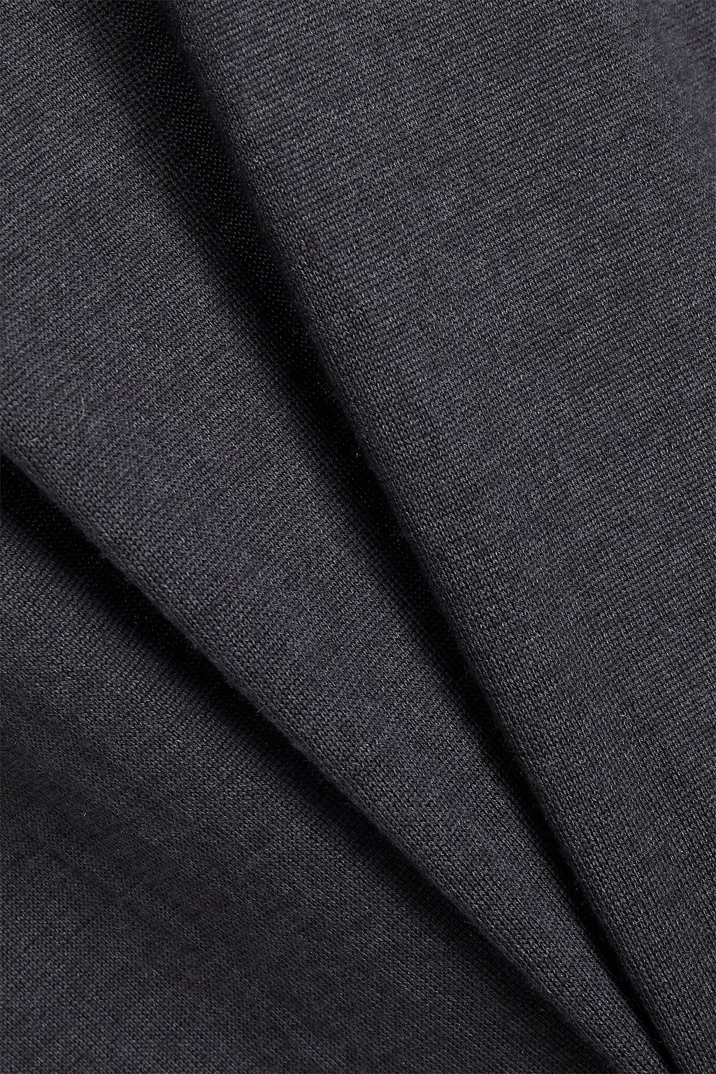 BRUNELLO CUCINELLI Bead-embellished cashmere and silk-blend turtleneck midi dress