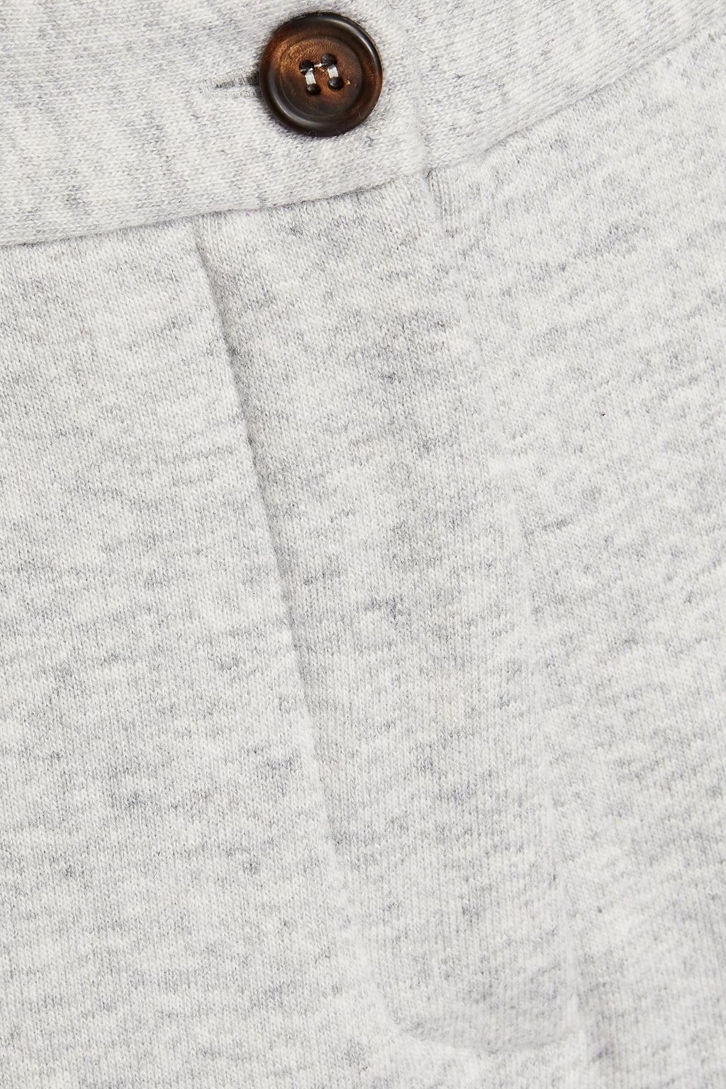 BRUNELLO CUCINELLI Mélange cashmere and cotton-blend French terry track pants