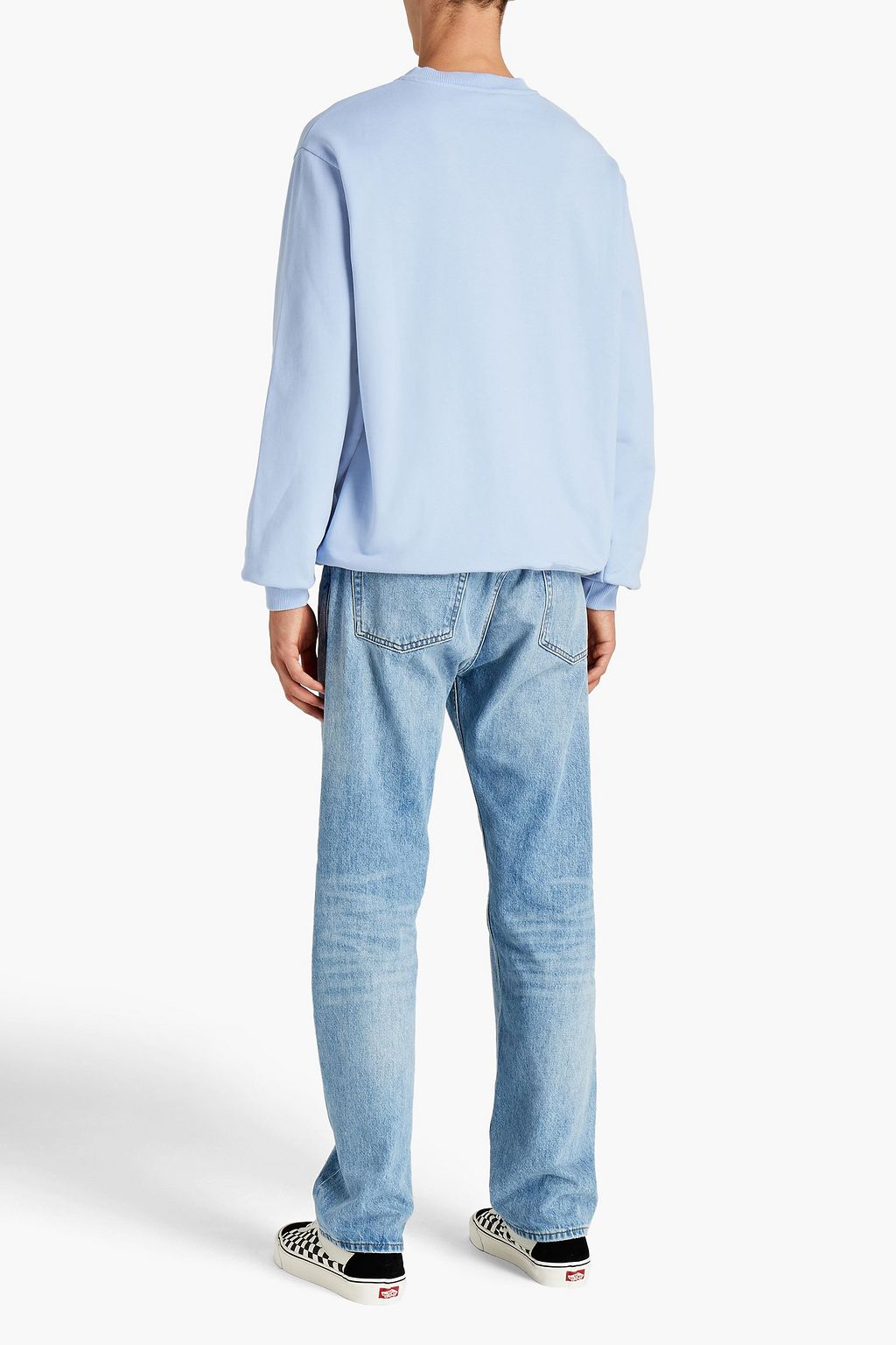HELMUT LANG Logo-embroidered printed French cotton-terry sweatshirt