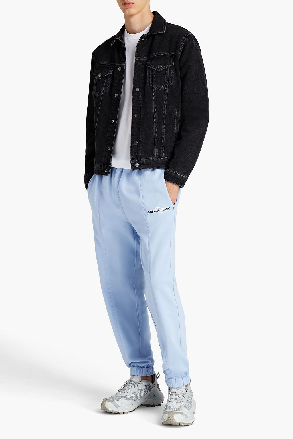 HELMUT LANG Logo-embroidered French cotton-terry sweatpants