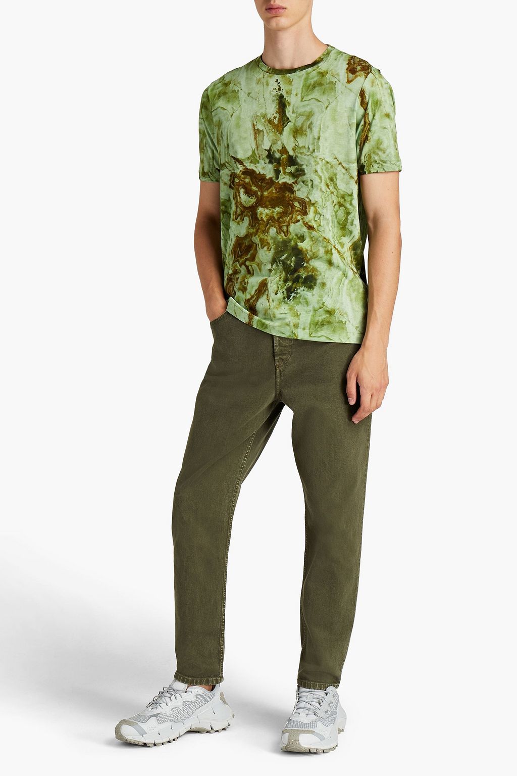HELMUT LANG Strap-detailed slim-fit denim jeans