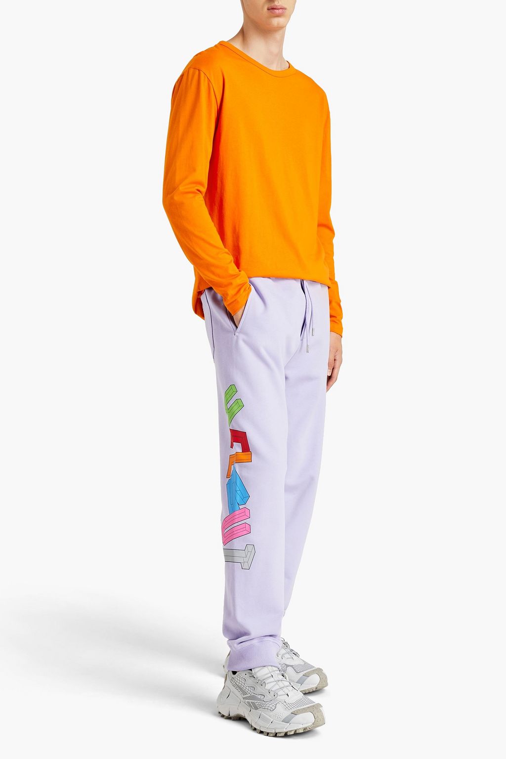 HELMUT LANG Printed French cotton-terry sweatpants