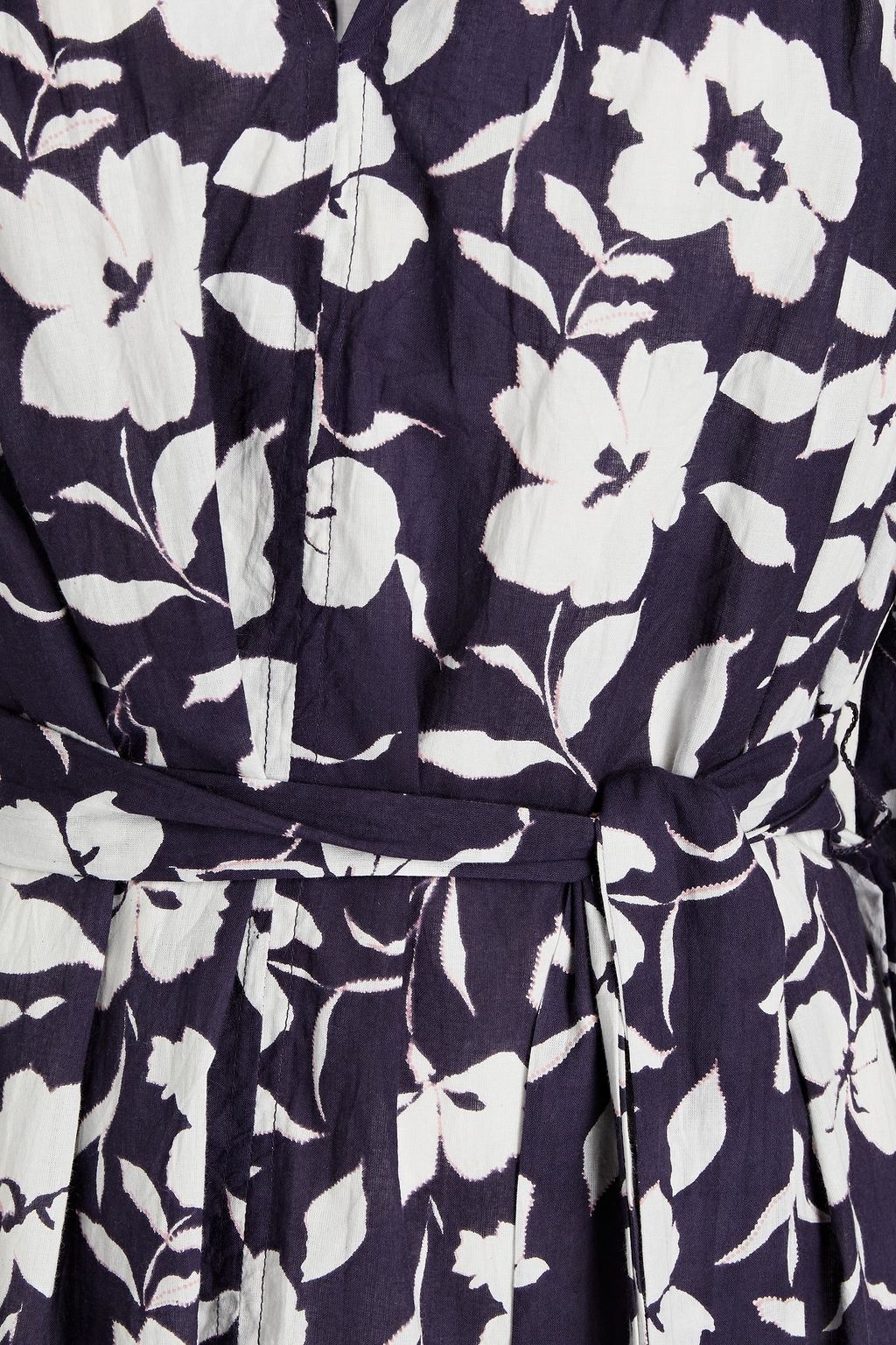VELVET BY GRAHAM & SPENCER Gathered belted floral-print cotton midi dress