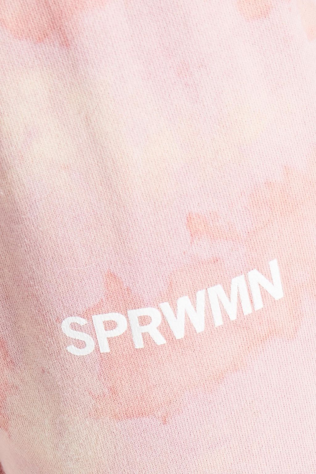SPRWMN Cropped printed cotton-fleece track pants