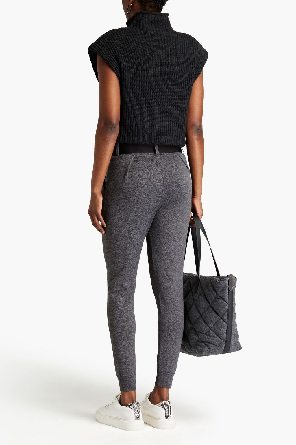 SELFPORTRAIT Mélange stretchknit skinny pants THE